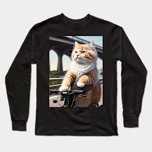 Cat on a Bicycle Long Sleeve T-Shirt